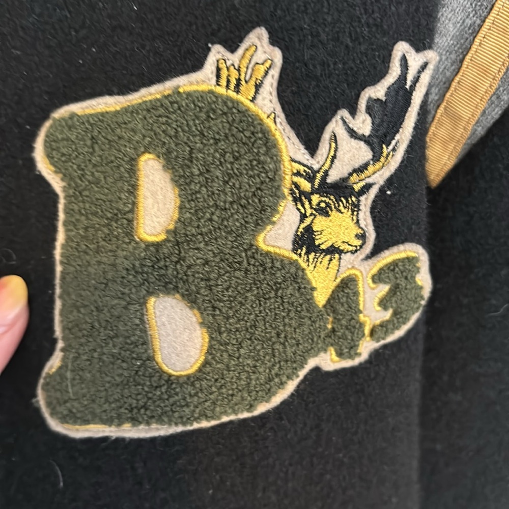 Vintage Buffalo David Britton black and gold wool varsity bomber jacket - Picture 3 of 6